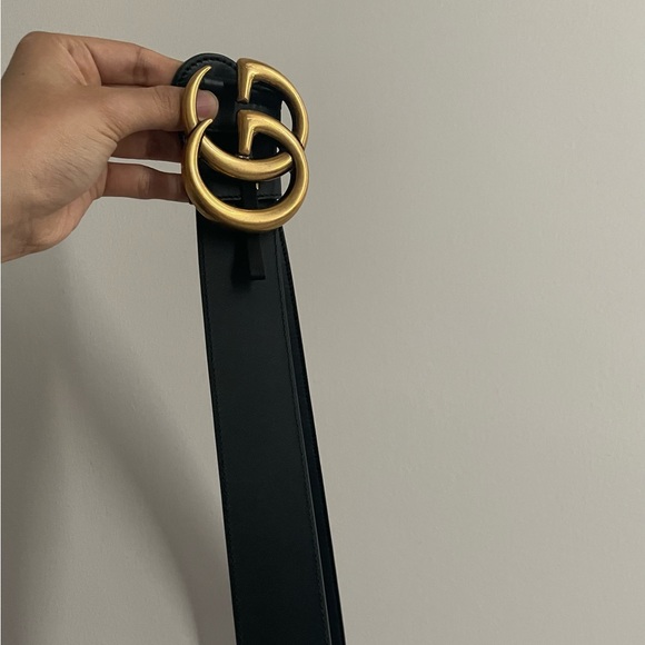 Gucci GG Marmont wide leather belt black (80cm) - Picture 3 of 5